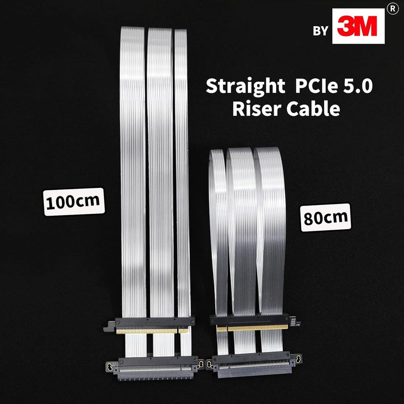 GIGA-MEGA PCIe 5.0 X16 Riser Cable Dual Reverse and Straight GPU Extension Cable GEN5 for ITX A4 Case RTX5090 (Straight 65cm) - Image 5